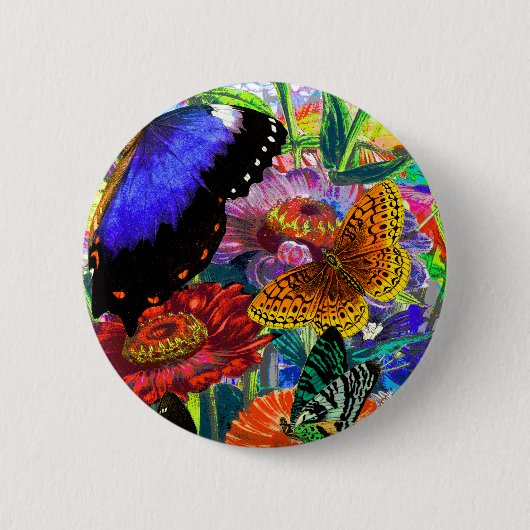 Butterfly Garden Ronde Button 5,7 Cm (Voorkant)