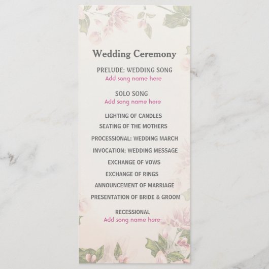 Butterfly Garden Wedding Programme Programma (Voorkant)
