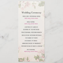 Butterfly Garden Wedding Programme