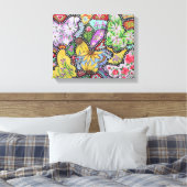 Butterfly Garden Wrapped Canvas Afdruk (Insitu (Slaapkamer))