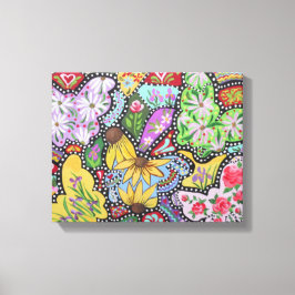 Butterfly Garden Wrapped Canvas Afdruk