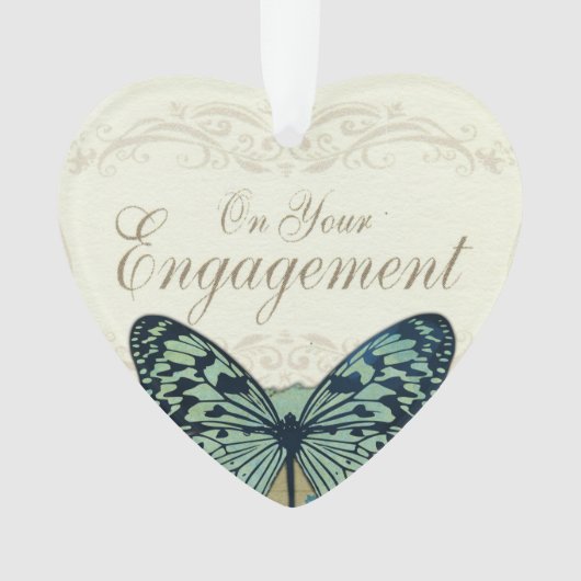 Butterfly Gefeliciteerd met Verloving Ornament (voorkant)