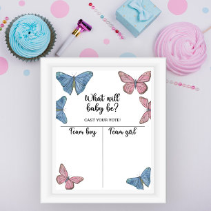 Butterfly - Geslacht onthullen Boy of Girl grafiek Poster