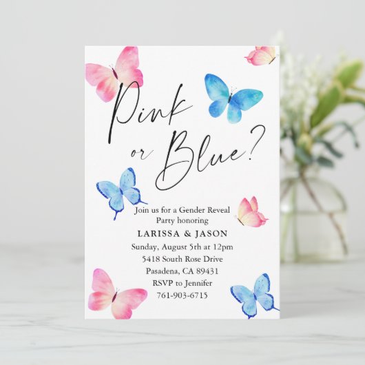 Butterfly Geslacht Onthullen Partij Kaart (Staand voorkant)