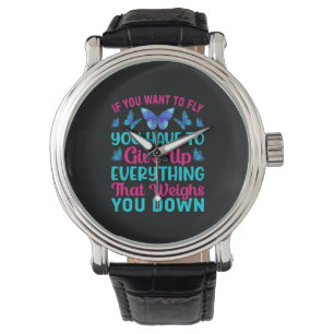 Butterfly Gift Als je wilt vliegen Horloge