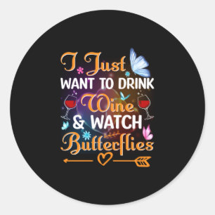 Butterfly Gift   Drink van buikvlinders Ronde Sticker