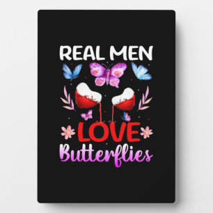 Butterfly Gift Echte Mannen- en liefdesbotervlie Fotoplaat