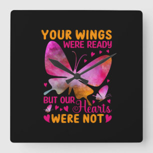 Butterfly Gift   Onze vleugels waren klaar Vierkante Klok