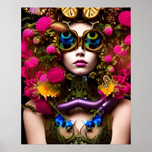 Butterfly Girl Surreal Fantasy Art Print (Voorkant)