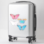 Butterfly Glitter Blue Pink 4-pc Vynyl Contour Sticker (Koffer)