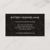 Butterfly Glitter Gold Damask Visitekaartje (Achterkant)