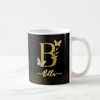 Butterfly Gold "B" Monogram Koffie Mok