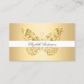Butterfly gold QR code elegant script Visitekaartje (Voorkant)
