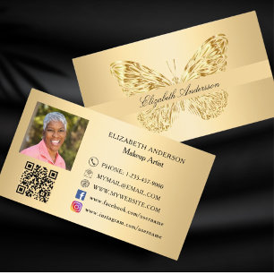 Butterfly gold QR code foto sociale media Visitekaartje