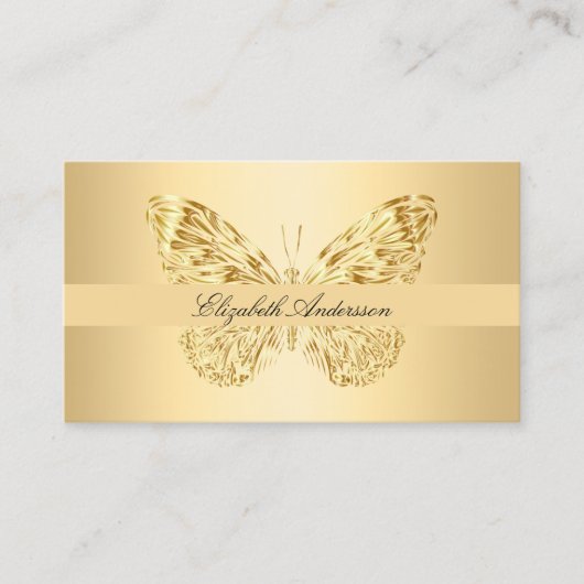 Butterfly Gold QR-code script Visitekaartje (Voorkant)