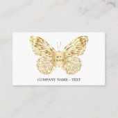 Butterfly gold white logo QR-code Visitekaartje (Voorkant)