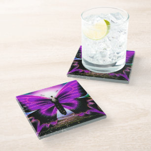 Butterfly graffitis glazen onderzetter
