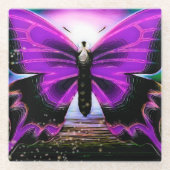 Butterfly graffitis glazen onderzetter (Voorkant)