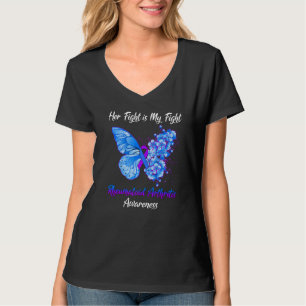 Butterfly haar gevecht is mijn strijd reumatoïde a t-shirt