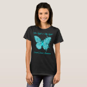 Butterfly Haar gevecht is mijn strijd tegen baarmo T-shirt (Voorkant volledig)
