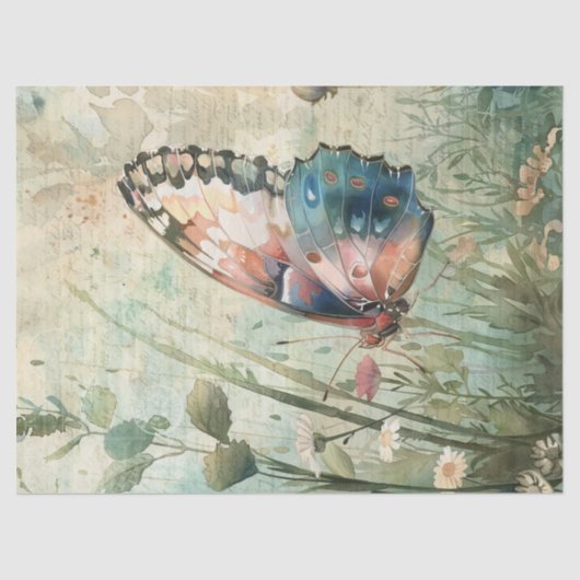 Butterfly  Hand Schrijven Letter Decoupage Tissuepapier (Voorkant)
