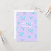 Butterfly Happy 11th Birthday Kaart (Voorkant / Achterkant in situ)