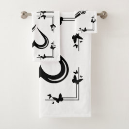 "Butterfly & Heart" Bath Towell Set Bad Handdoek