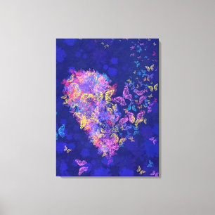 Butterfly Heart Canvas Print Love - Painting