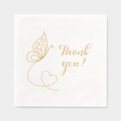 Butterfly Heart Dank u Folie Servetten (Voorkant)