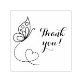 Butterfly Heart Dank u Zelfinktende Stempel (Design)