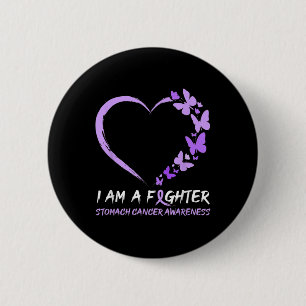 Butterfly Heart I Am A Fighter Maag Kanker Award Ronde Button 5,7 Cm