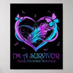 Butterfly Heart Im a Survivor Suicide Prevention A Poster