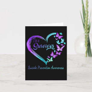 Butterfly Heart I'm a Survivor Suicide Prevention Kaart