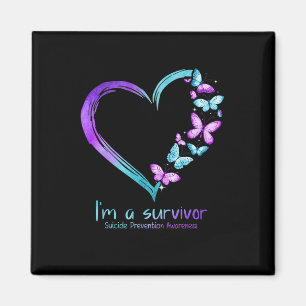 Butterfly Heart I'm a Survivor Suicide Prevention Magneet