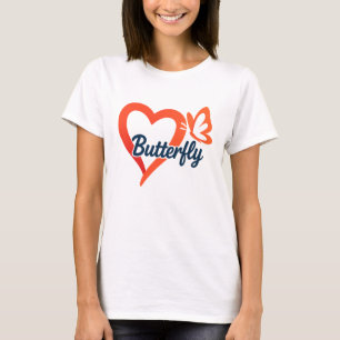 Butterfly Heart Love Romantische vrouwen T-shirt