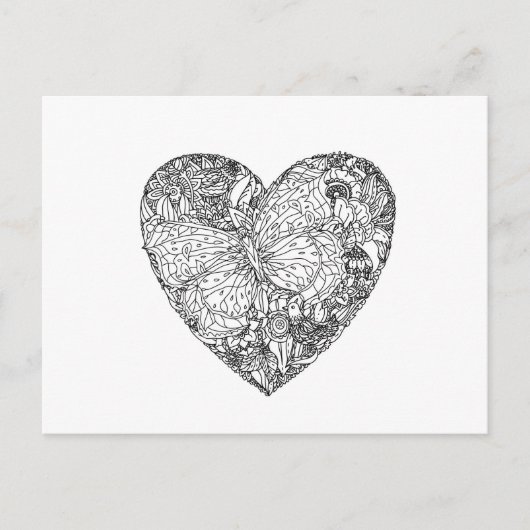 Butterfly Heart Patroon Briefkaart (Voorkant)