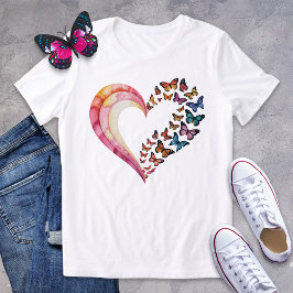 Butterfly Heart Waterverf Shirt