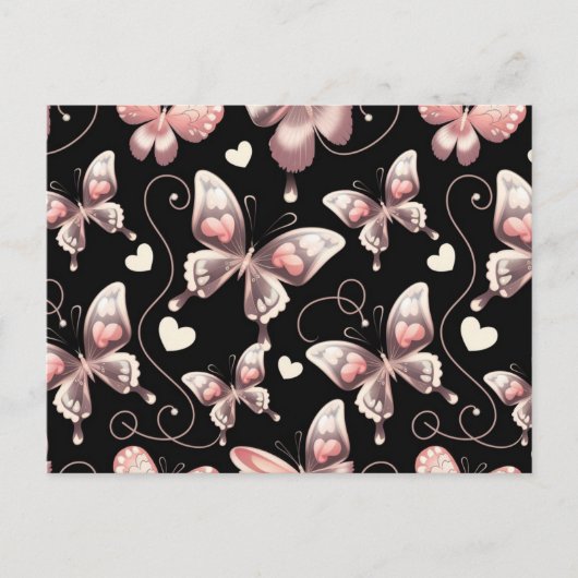 Butterfly Hearts Design Briefkaart (Voorkant)