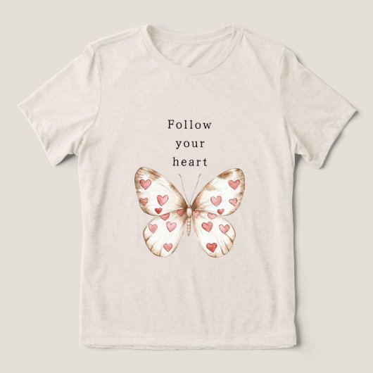 Butterfly Hearts Tri-Blend Shirt (Design voorkant)