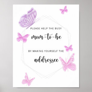 Butterfly Help de Bezige Mam-to-Be Poster