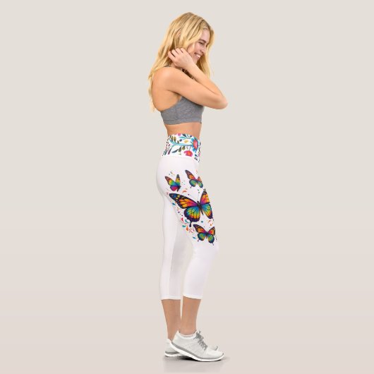 Butterfly High-Waist Capri Leggings (Droite)