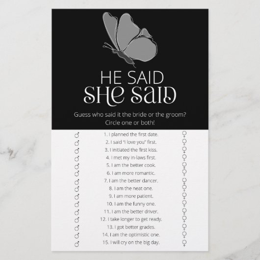 Butterfly Hij zei dat ze vrijgezellenfeest spel ze (Voorkant)