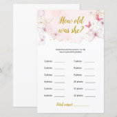 Butterfly Hoe oud was ze? Baby shower (Voorkant / Achterkant)