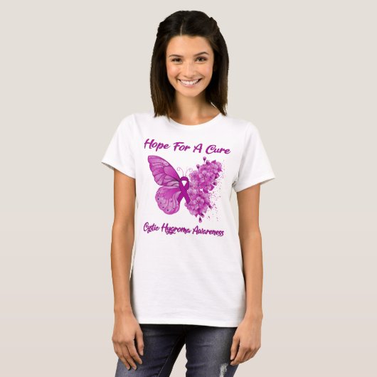 Butterfly hoopt op een zuiver cystechnische bewust t-shirt (Voorkant volledig)