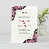 Butterfly huwelijksuitnodigingen, huwelijksuitnodi kaart (Staand voorkant)