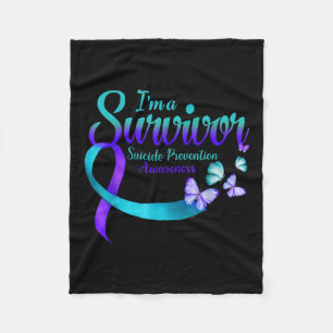 Butterfly i a Survivor Suicide Prevention Awarene Fleece Deken
