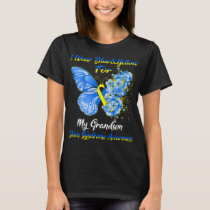 Butterfly I Draag blauw en geel voor mijn kleinzoo T-shirt