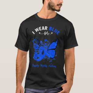 Butterfly I Draag blauw voor dwarse Myelitis Awar T-shirt