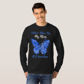 Butterfly I Draag blauw voor mijn moeder als bewus T-shirt (Voorkant volledig)