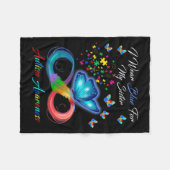 Butterfly I Draag blauw voor mijn zuster Autism Aw Fleece Deken (Voorkant (Horizontaal))